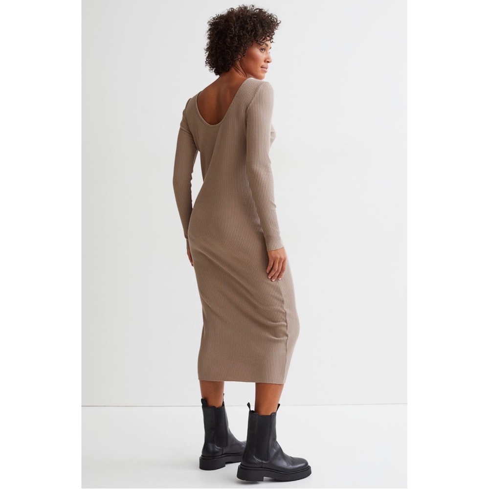 NWT H&M ribbed jersey long sleeve midi dress size XXL